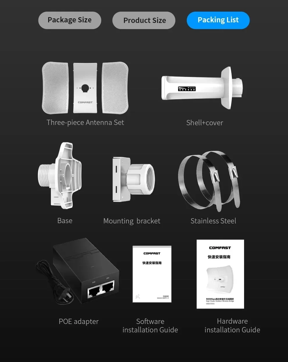 Répéteur sans fil CPE pour l'extérieur, longue portée 11km, 900Mbps, 5GHz, point d'accès I-1000 Mbps, LAN/WAN, pont WiFi, routeur client