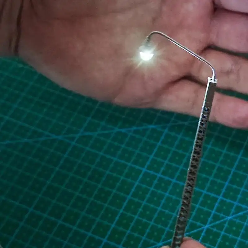 3 pçs 3v led lâmpada de rua em miniatura modelo luz ho escala trem ferroviário lâmpada diy modelo fazendo arquitetura construção para diorama