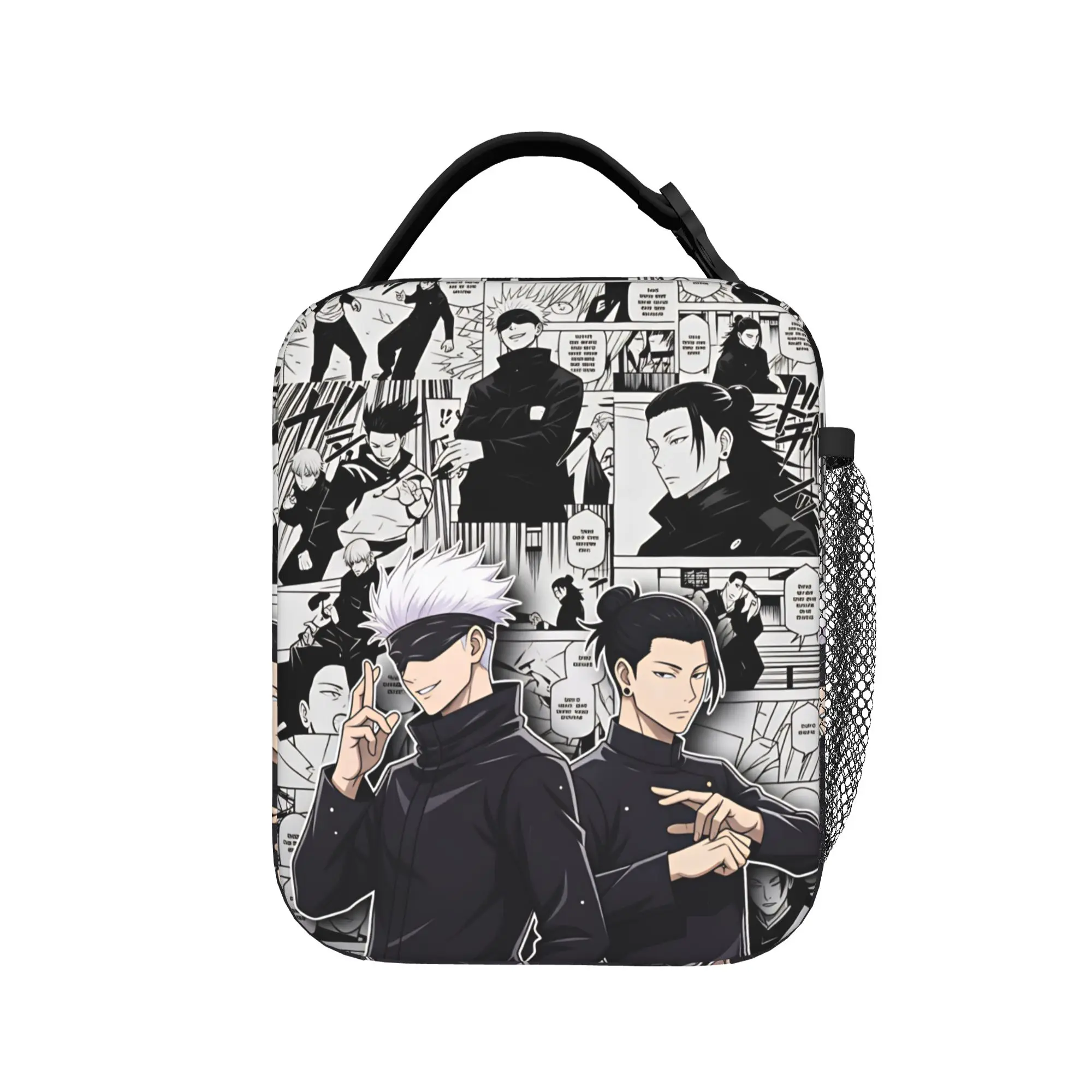 Satoru Gojo Comic Animation Lunch Bag Picnic Lunch Box For Men Thermal Lunch Bags Waterproof Portable Insulated Cooler Bag