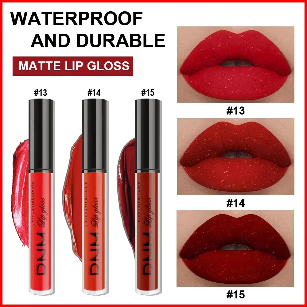 3 colori/set Matte Velvet Lip Gloss tazza antiaderente impermeabile rossetto liquido a lunga durata cosmetici mantenere 24 ore di trucco alla moda