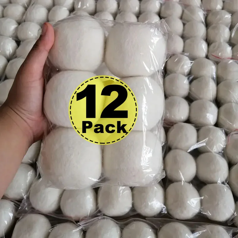 Reusable Wool Laundry Dryer Ball Fabric Softener Alternative for Washing Machine Wrinkle Reducer Cleaning Supplies Gadget