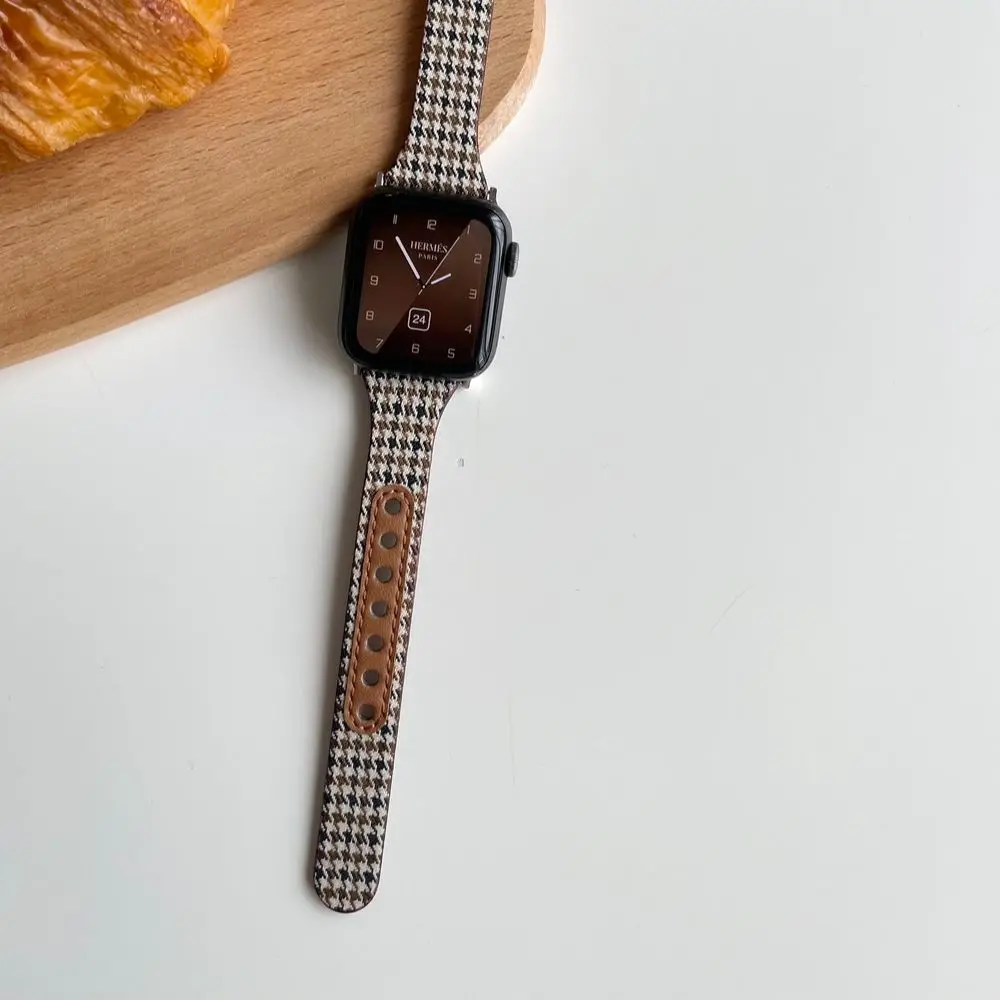 Bracciale per orologio Cinturino per orologio nuovissimo per Apple Watch iwatch 1/2/3/4/5/6/7 Cinturino per orologio in pelle di tela per iwatch7123456