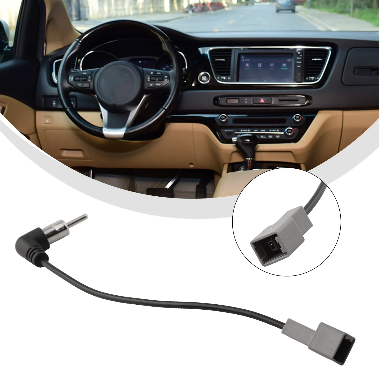 Car Interior Car Antenna Adapter Radio Antenna Adapter ABS Black Wear resistant Direct Installation High quality Materials