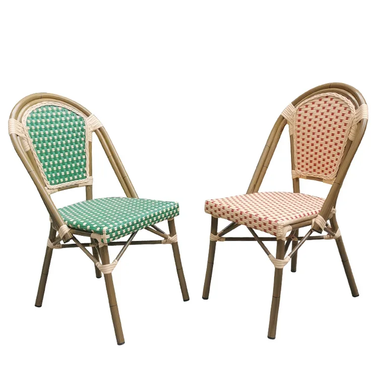 L-135 vintage style multicolor outdoor French rattan bistro