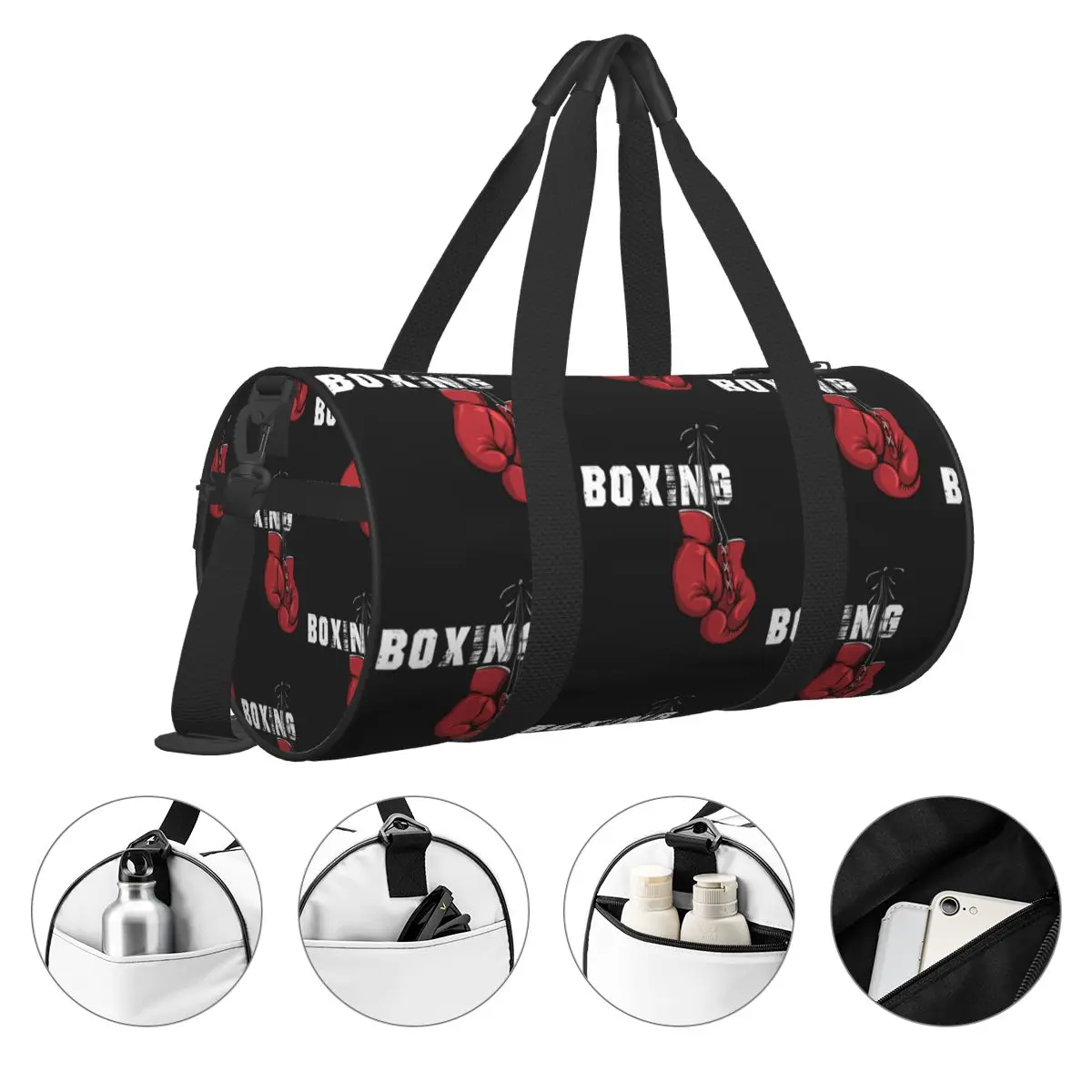 Bolsos deportivos con guantes de boxeo para hombre, bolsa de gimnasio de natación con zapatos, bolsos Vintage, bolsa de Fitness personalizada para