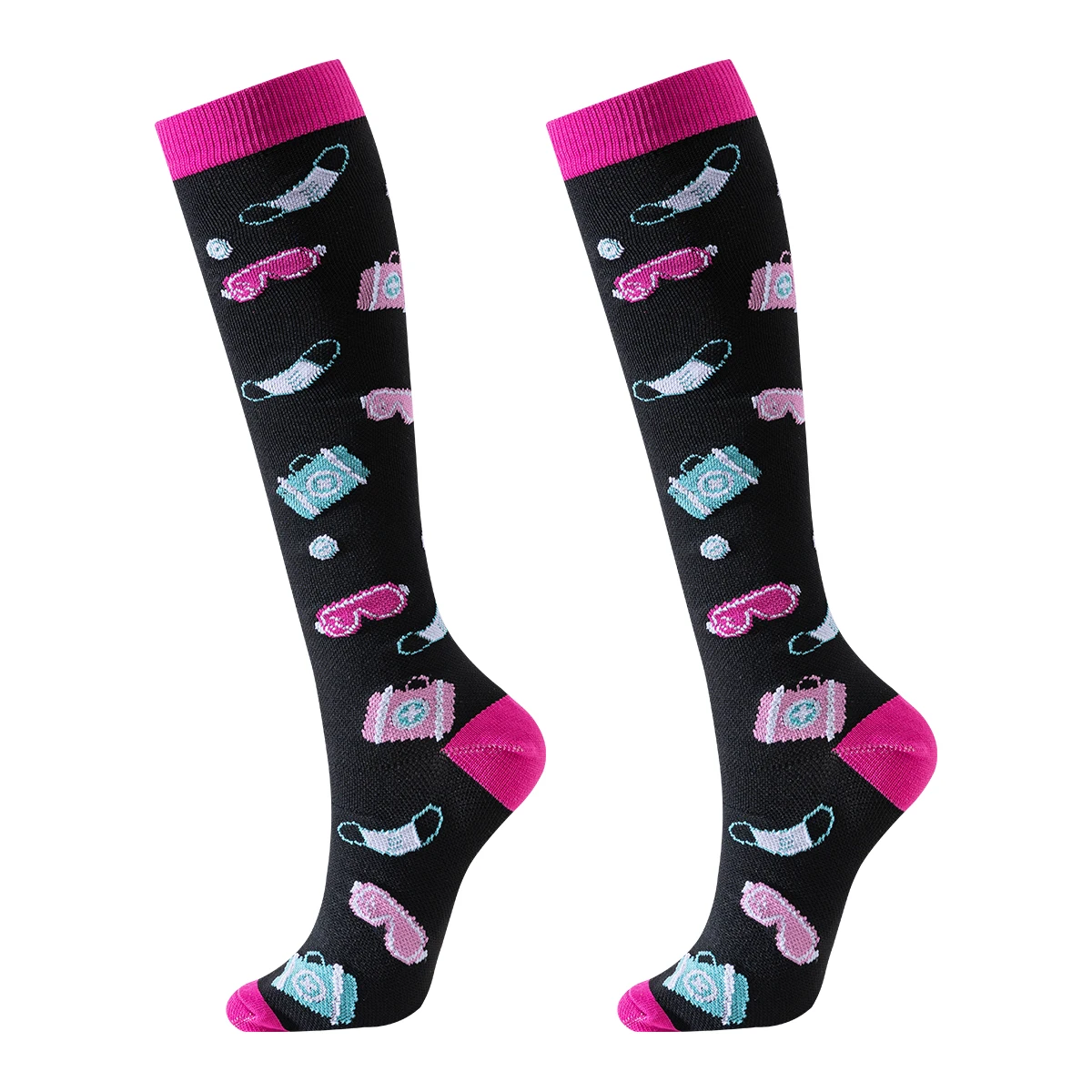 Chaussettes de Compression d'infirmière pour hommes femmes 4 paires de chaussettes de Compression d'infirmière de course infirmières Sport dames dame femmes course