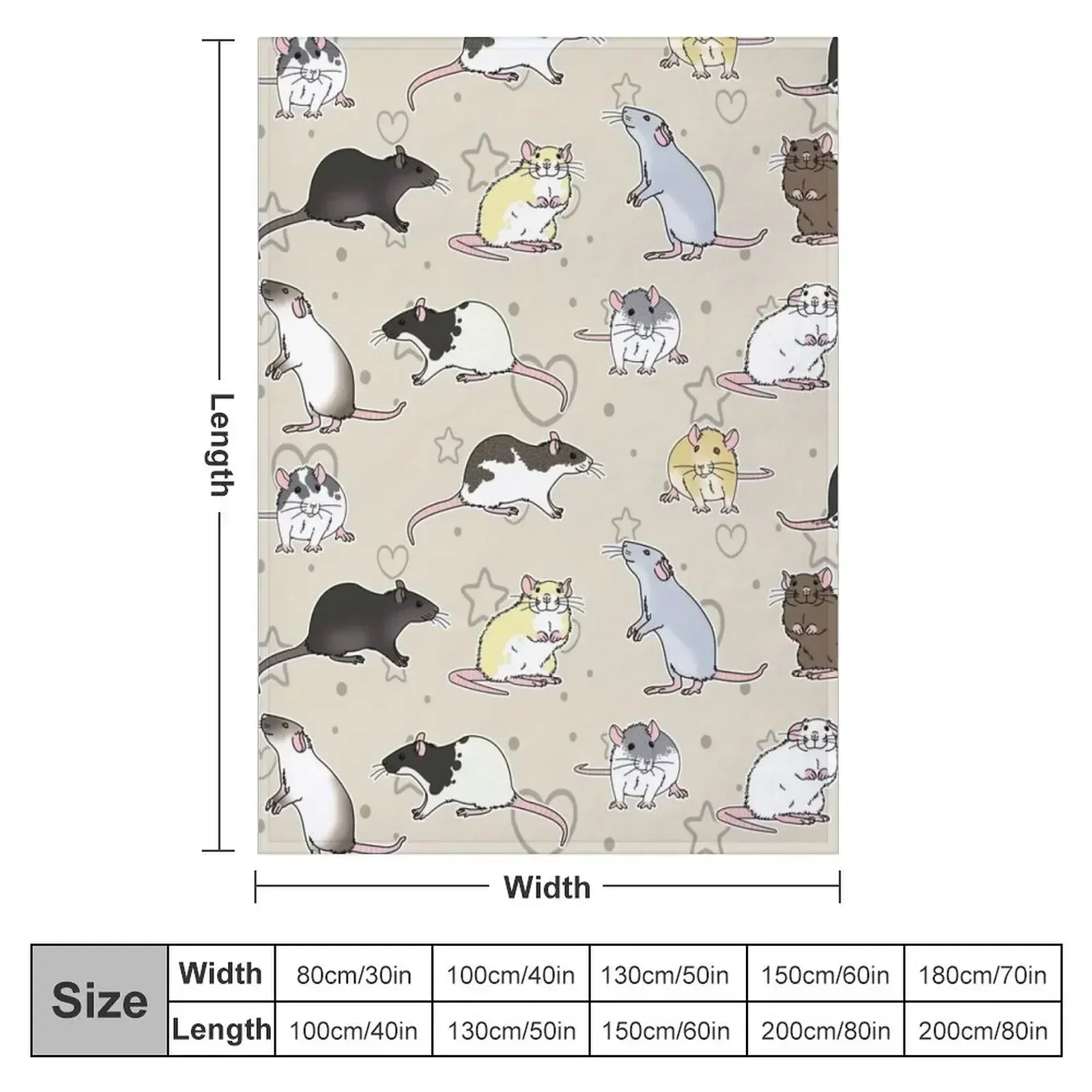 fancy rats pattern simple but cute Throw Blanket Nap Soft Big christmas gifts Thins Furry Beach Blankets