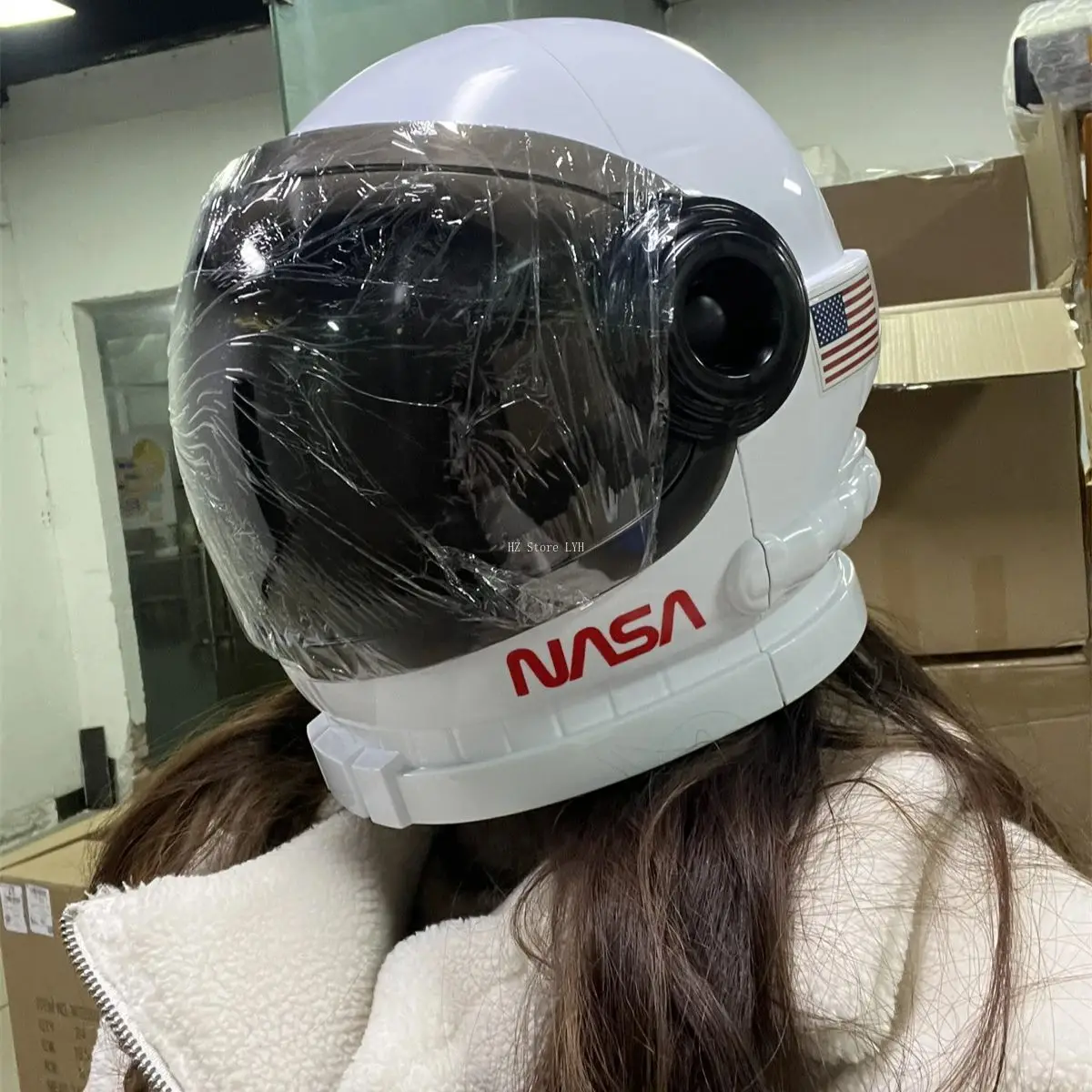 Na-sa-Capacete de astronauta com viseira móvel, máscara cosplay espacial, fantasia para adultos, crianças, meninos, presente de aniversário