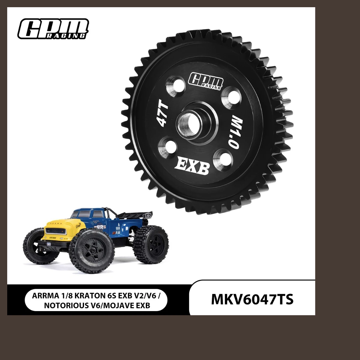 GPM ARRMA  Kraton EXB V6 For 20CrMnTi Steel Center Diff Spur Gear 47T/50T 1.0Mod For 29mm Diff Case