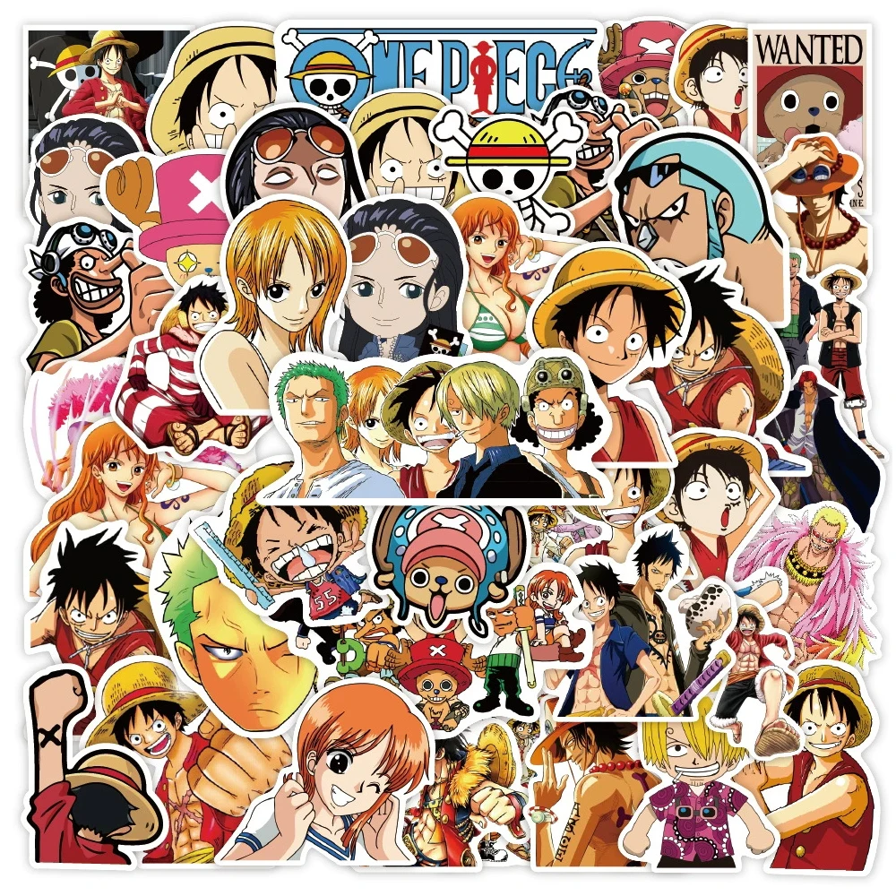 

10/30/50pcs ONE PIECE Anime Stickers Cartoon Waterproof Decals for Motorcycle Laptop Guitar Car Bike Cool Luffy Sticker Toy Gift
