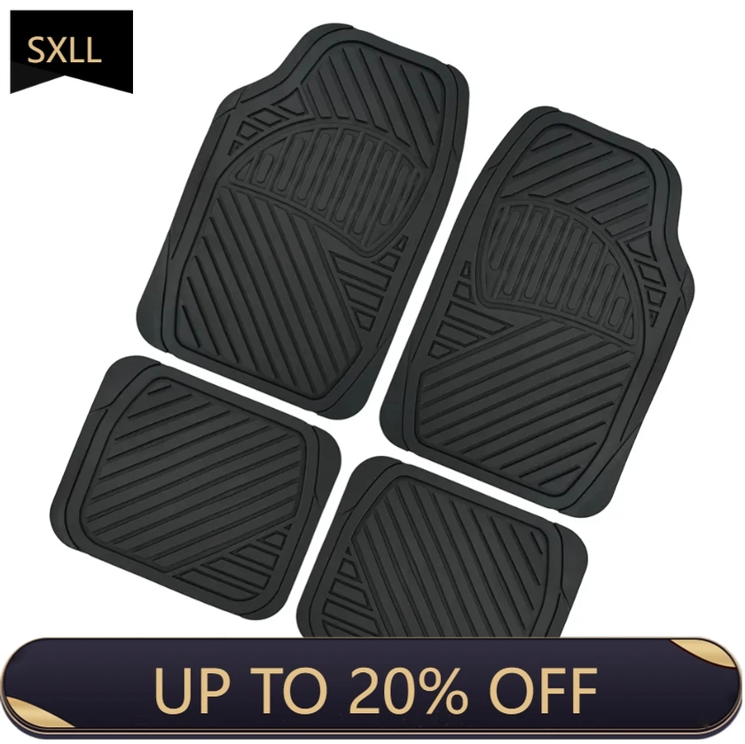 

SXLL Automotive General Matte PVC Auto Parts Automotive General Rubber Floor Mat 4pcs Car Mat
