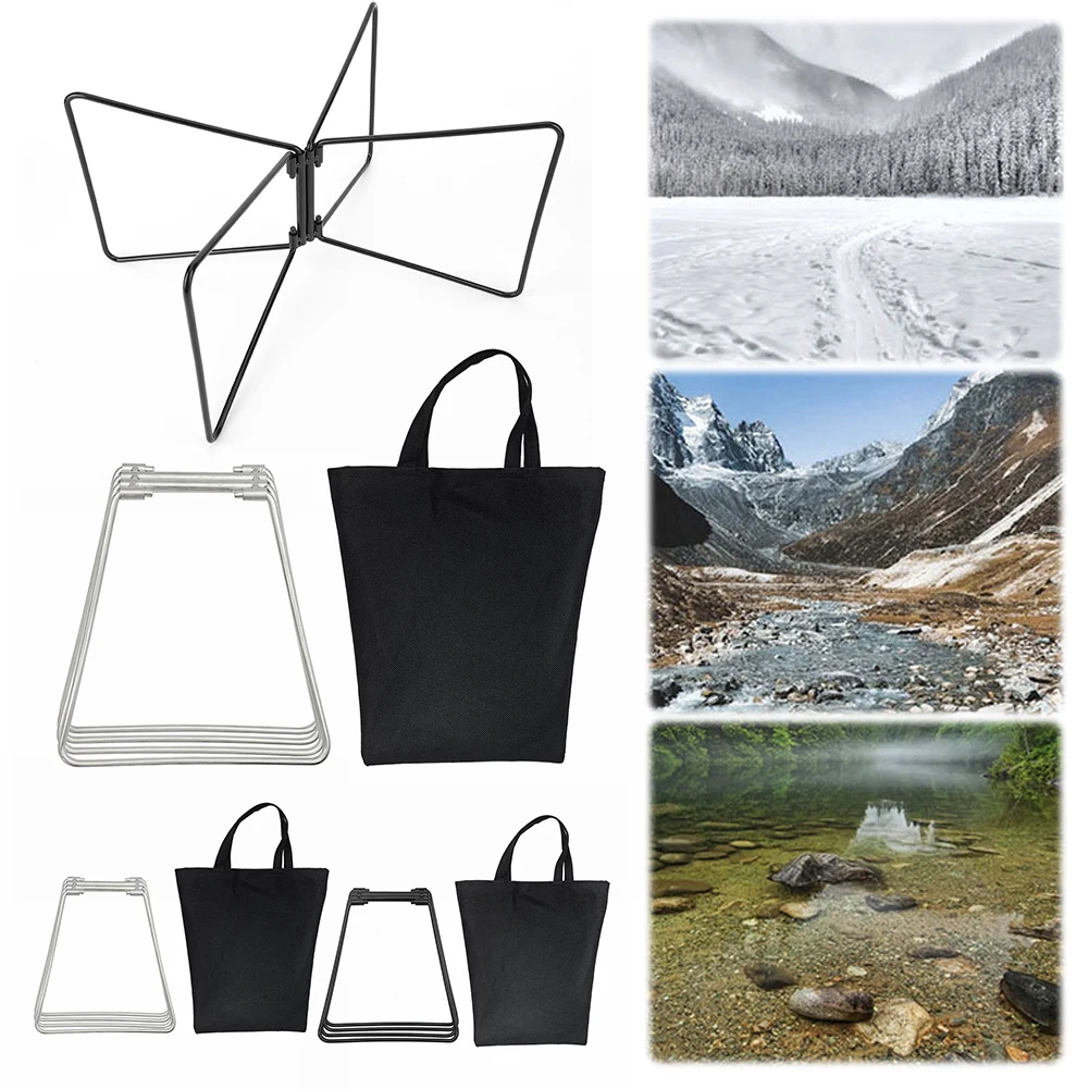 Foldable Cooler Box Stand Camping Box Riser Portable Cooler Stand with Storage Bag Heavy-Duty Camping Table Shelf Fold Rack