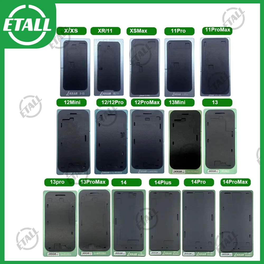 LCD Lamination Mold Silicone Black Pad Mat With Frame Mould For iPhone 8 to 15 Pro Max  LCD Screen Repair