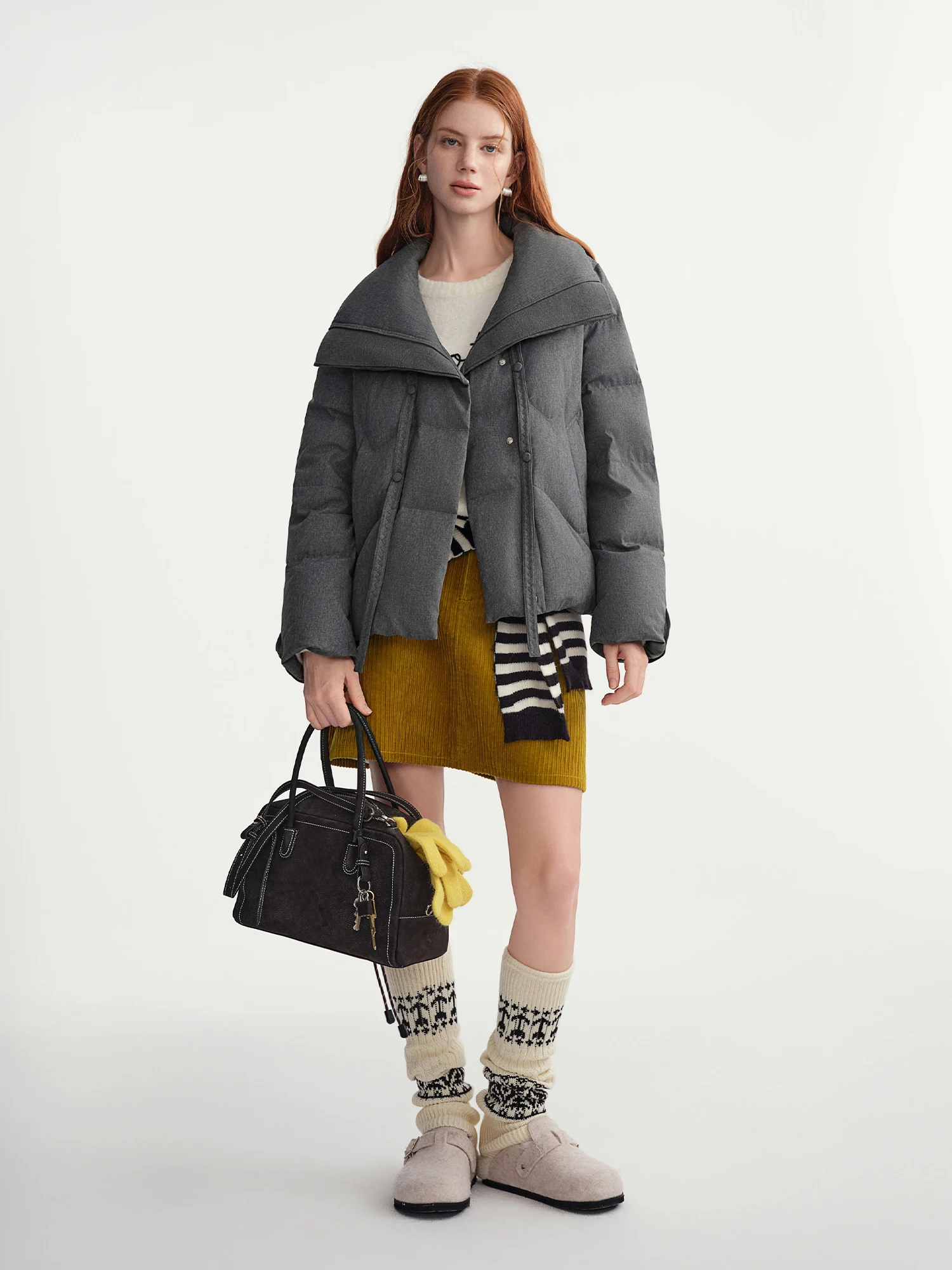 DUSHU Plus Size 2025 Winter Women's Oversized Short Puffer Coat Down Jacket Loose Fit Bomber Fashion Thermal Warm Outerwear