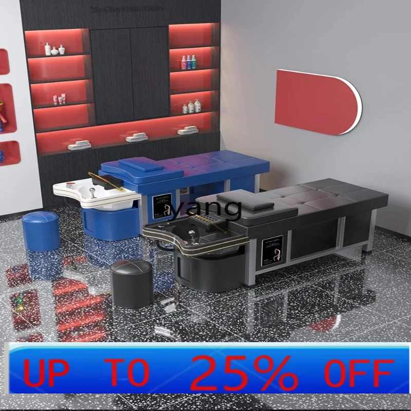 LH  ceramic basin steel frame shampoo bed water circulation fumigation head treatment bed barber shop beauty salon special