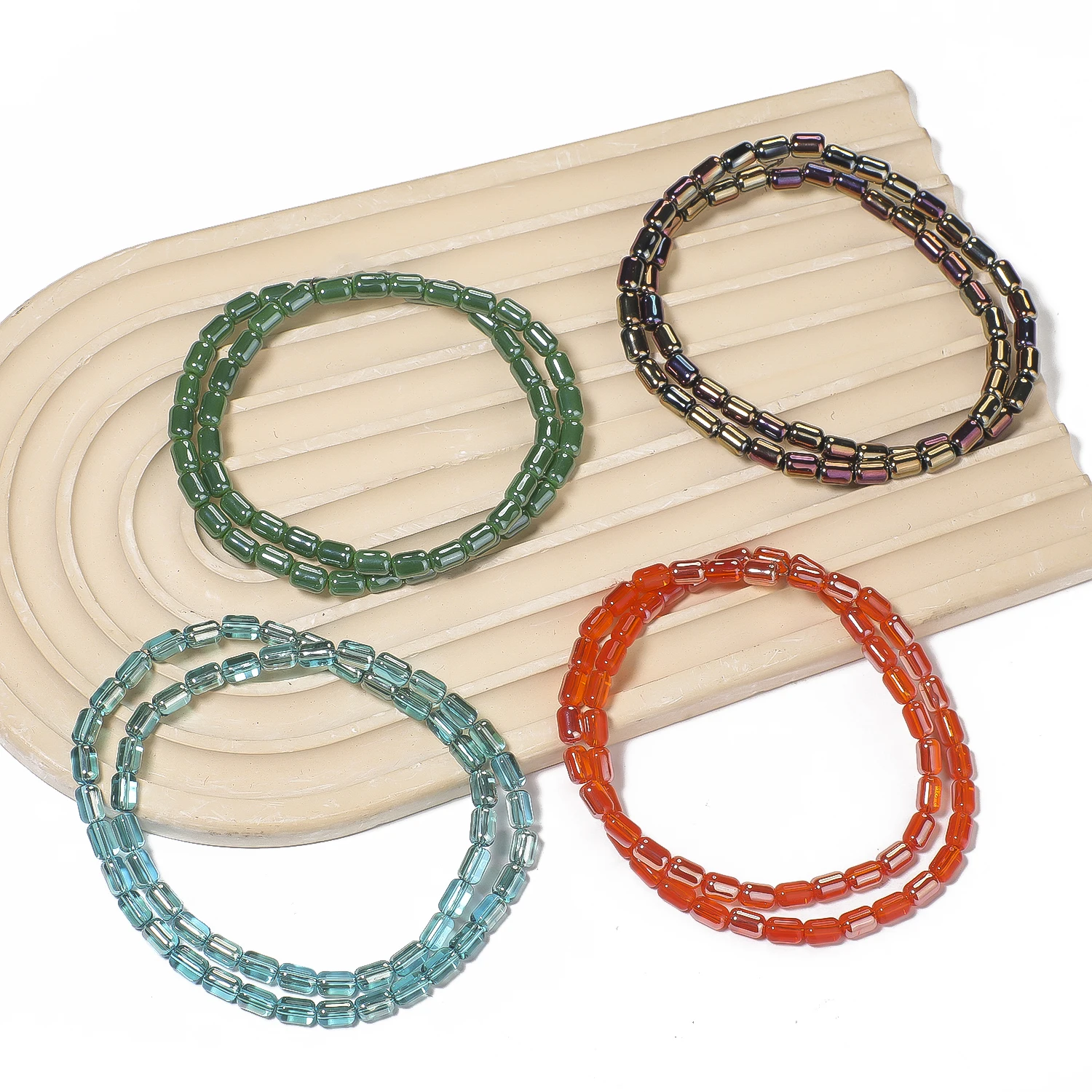 4 x 6 mm bunte zylindrische Porzellan-Kristall-Quarzperlen, glatte, einfarbige Glasperlen für handgefertigte DIY-Armband-Anhänger – Detail 17