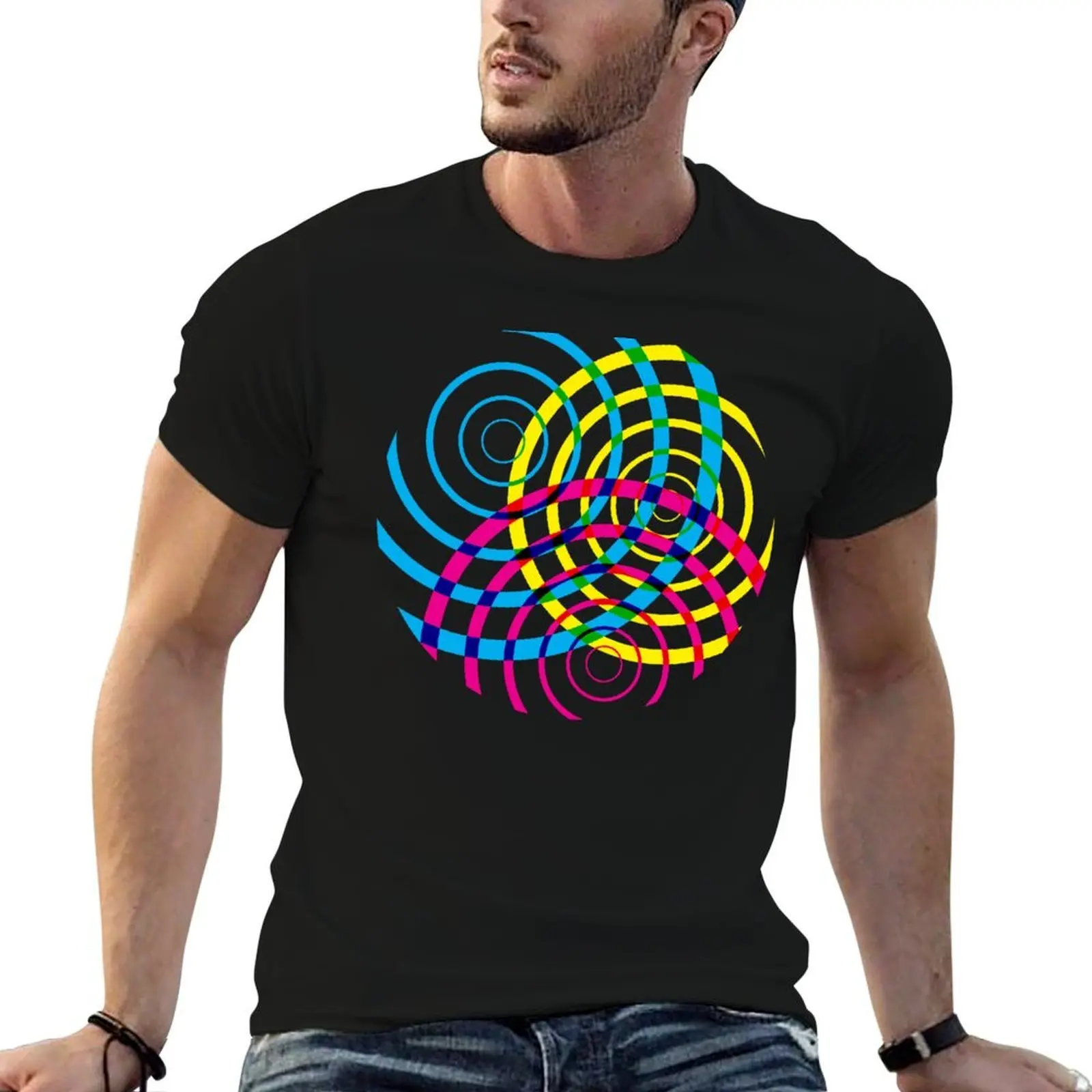CMYK ripples (black) T-Shirt customs tshirts personalised funny t shirts for men