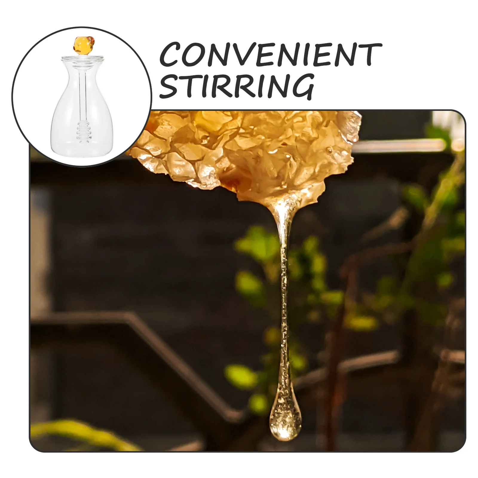 

Glass Honey Jar Large Capacity Transparent Honey Pot Creative Storage Dispenser with Lid for Kitchen Home Syrup