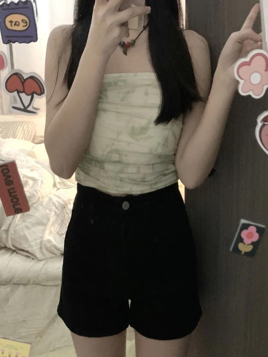 

High Waist Bla Denim orts Women's Sexy Tight Fit Slimming Butt Lifting Trendy Hot Pants Retro Sle Commute Sle