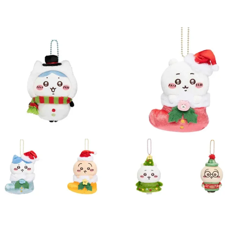 Cute Cartoon Christmas Gingerbread Man Chiikawa Doll Hachiware Usagi Pendant Christmas Stocking Little Feet Plush Kawaii Gift