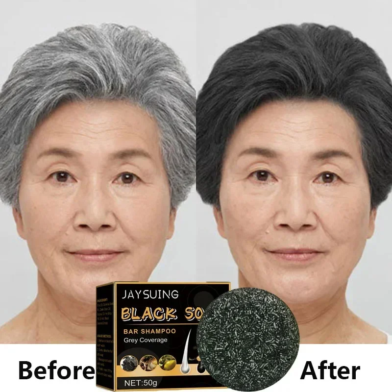 

Magic White Hair to Black Shampoo Dye Soap Natural Color Soap Restore Gray Beard Cover Gray Hair Dye Hair Fixing Shampoo