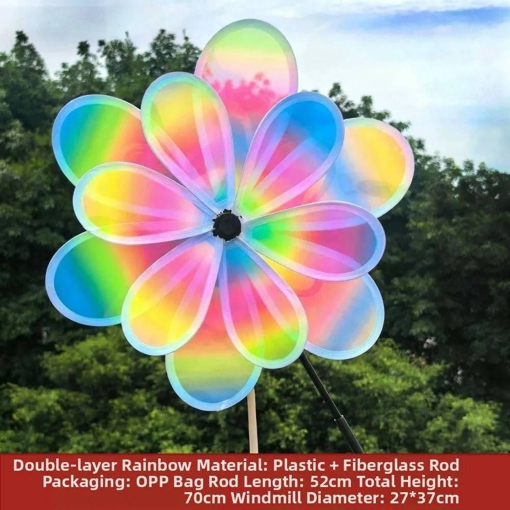 Multistyles عباد الشمس طاحونة بولي كلوريد الفينيل قطر 28 ~ 38 سنتيمتر الدورية عباد الشمس حديقة ساحة الرياح سبينر في الهواء الطلق نزهة ديكور