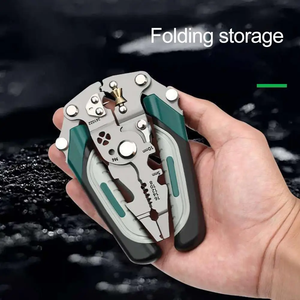 Wire Cutter Crimper 16 1 Foldable Wire Stripper Tool Multifunctional Wire Crimping Cutting Kit Portable for Electricians