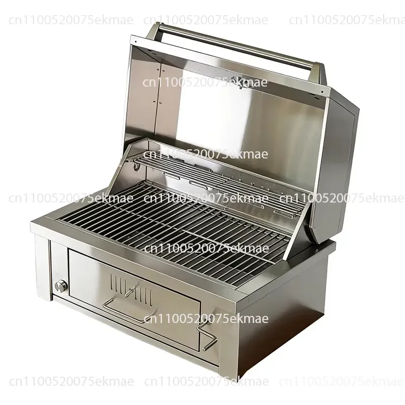 Built-in Stainless Steel SUS304 Kitchen Home Garden Party Pull-out Single Drawer Height Adjustable Charcoal