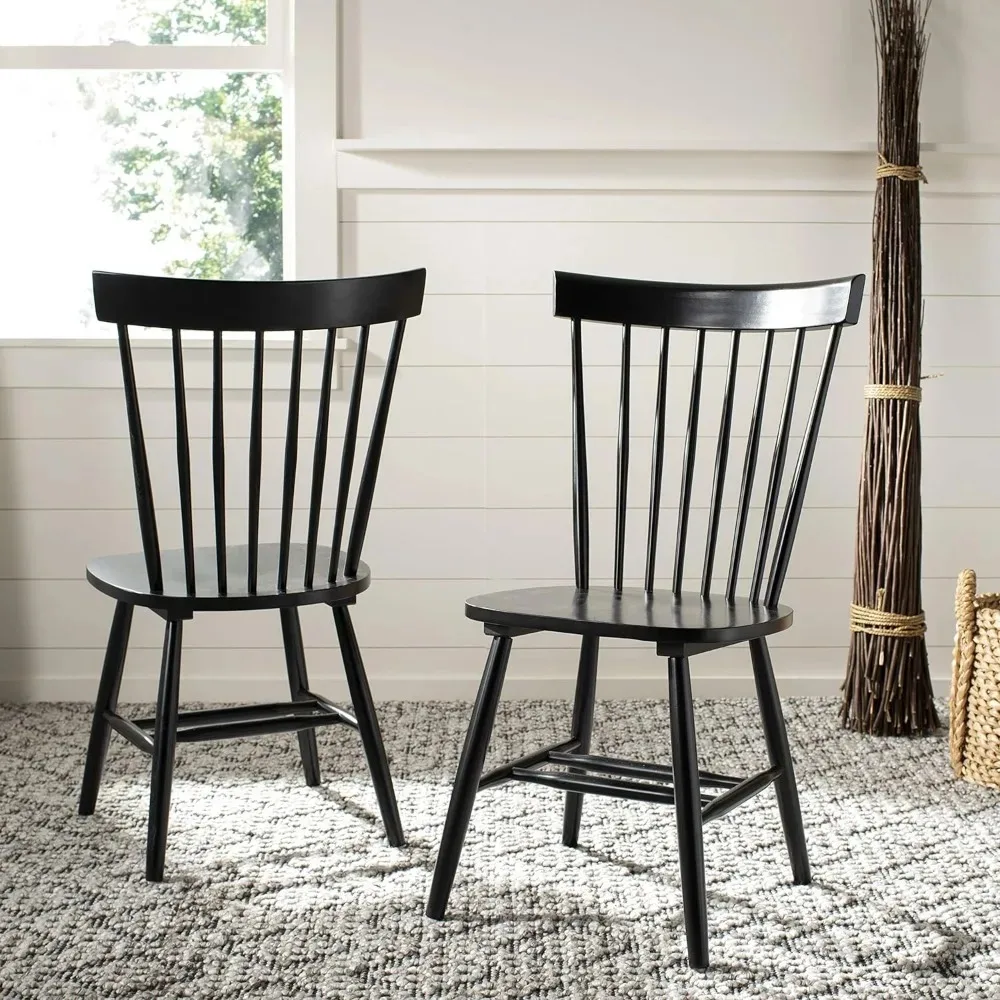 

Country Farmhouse Wood Black Spindle Side Chair (Set of 2)，21"D x 20.5"W x 36"H