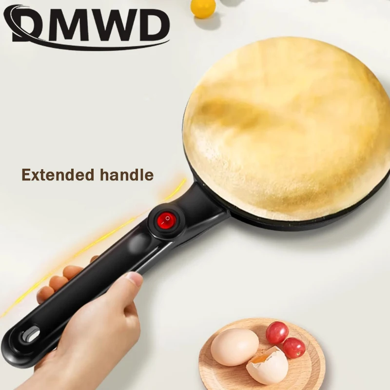 DMWD máquina automática para hacer tortitas, calentamiento instantáneo, sartén para hornear Burrito de aperitivos DIY, fabricante de crepes antiadherente, plancha de rodillo de resorte