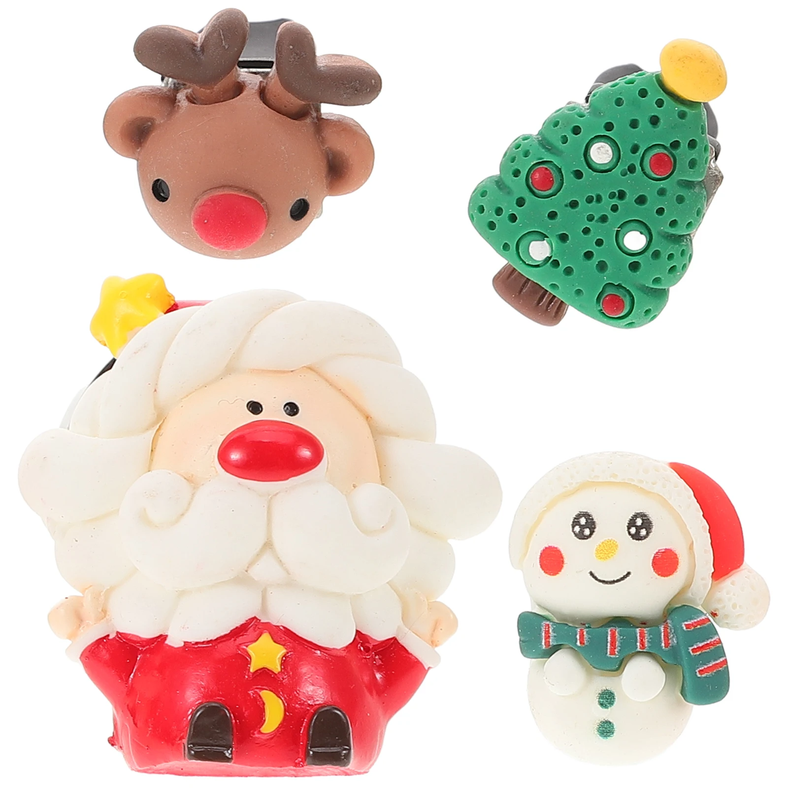 

4pcs Car Air Freshener Vent Clips Christmas Metal Resin Decorations For Car Interior Holiday Scented Accessories