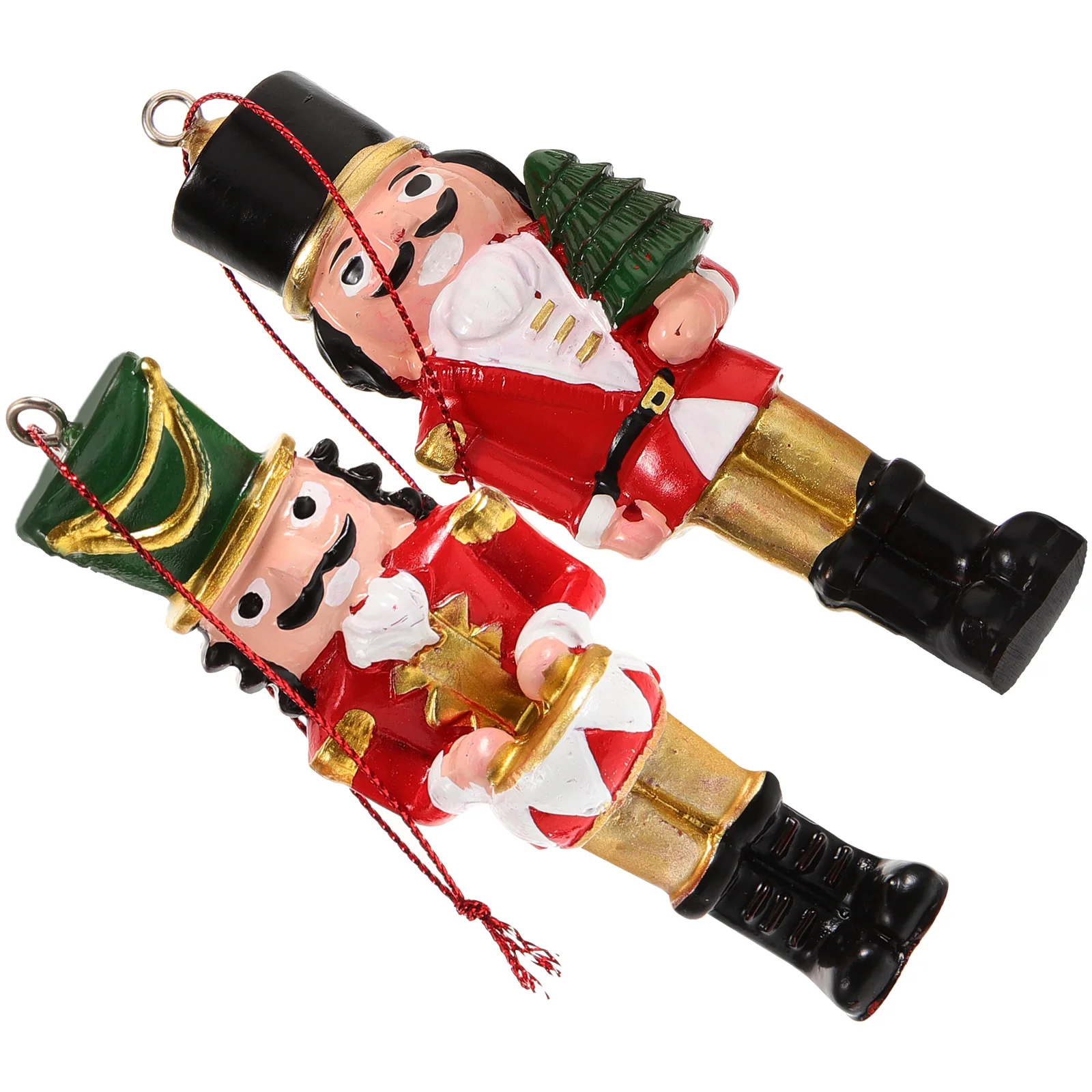 

2pcs Resin Nutcracker Pendant Hanging Christmas Ornament Holiday Decor For Home Car Office Party Festival Xmas Nutcracker