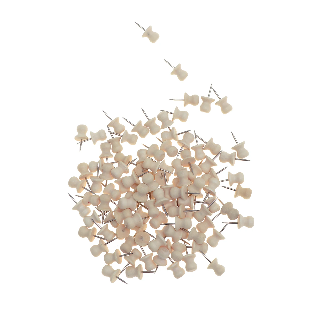 100 قطعة دبوس دفع الخشب الإبهام للمنزل مكتب المدرسة تثبيت ورقة صور خريطة عرض مسامير الحائط الخشبية دبوس الخشب