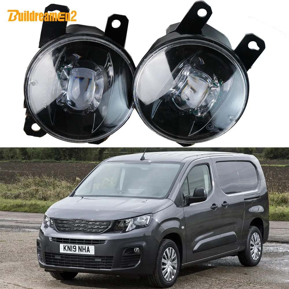 2 Pieces 30W 8000LM Fog Light Assembly H11 Car Front Bumper LED Lens Fog Lamp For Peugeot Partner Box MPV (K9) 2012-2023