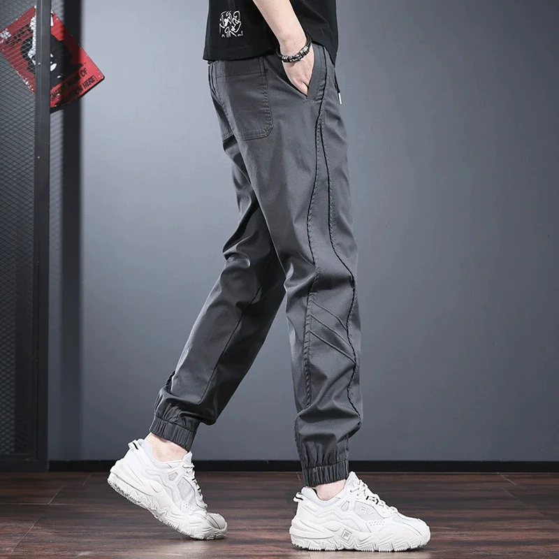 

Мужские летние джоггеры в уличном стиле с 3D-карманами, эластичным поясом, повседневные брюки, тонкие дышащие карго-штаны, модные спортивные брюки для мужчин