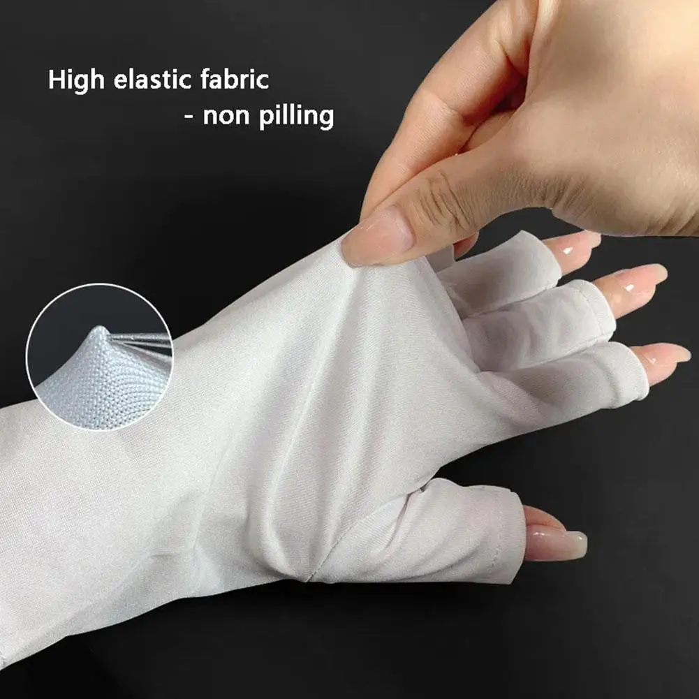 1 Pair Anti Nails UV Protection Ventilate Gloves Led Glove Nail Radiationproof Manicure Sunscreen Tools Lamp Dryer Z9M4