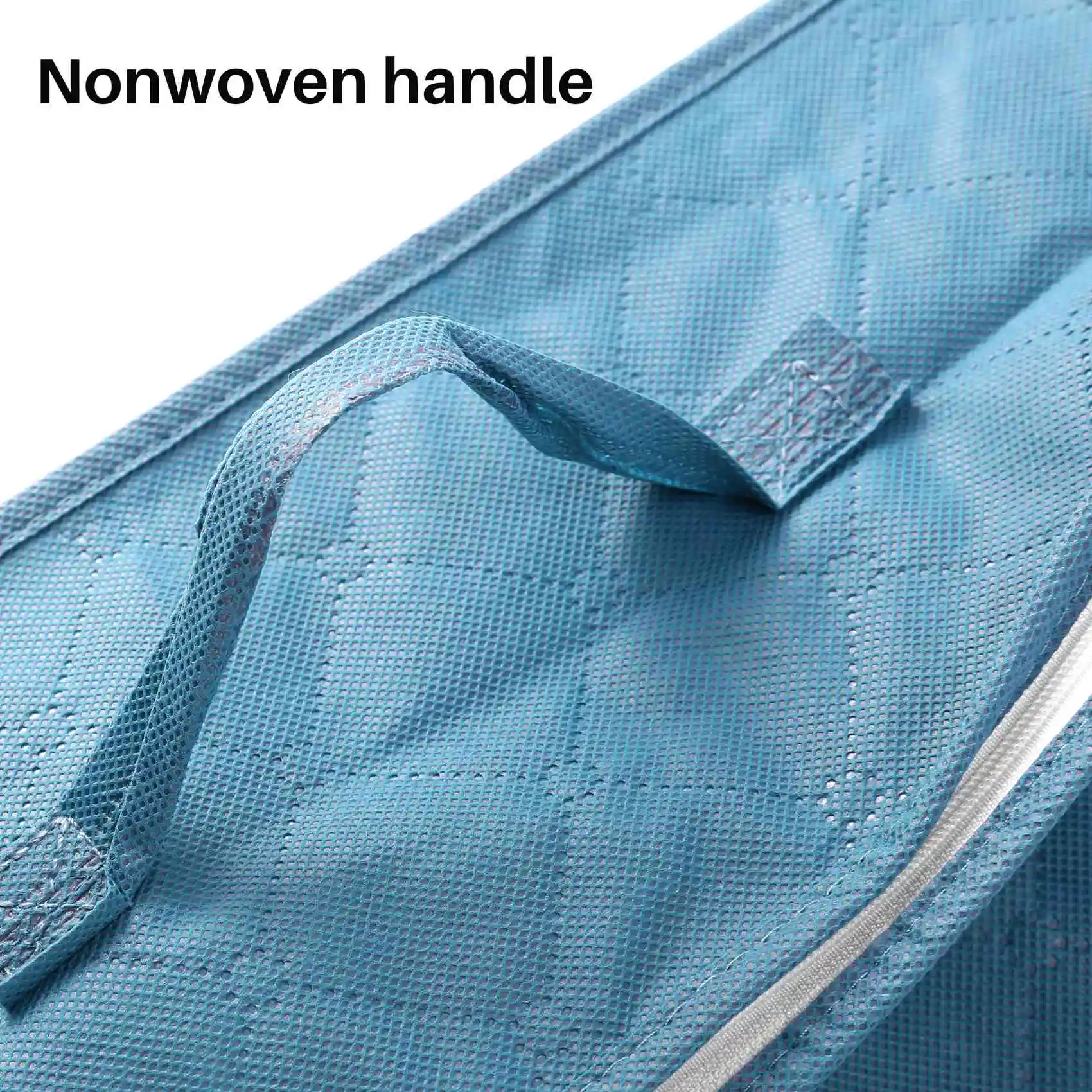 3PC Large Underbed Storage Bags, Blankets Clothes Comforters Foldable Organizer Container with Clear Window Gray+Blue