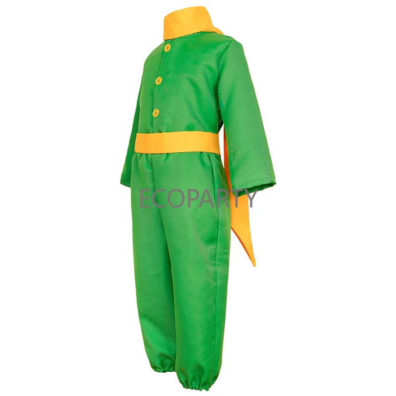 Costume de cosplay de film de dessin animé d'anime pour des enfants, vêtements de représentation de petit prince, vert imbibé, enfants