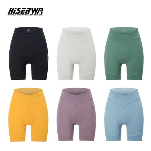 HISERWA-pantalones cortos de ciclismo para mujer, ropa interior transpirable para bicicleta de montaña, 6 horas, acolchados a prueba de golpes, medias cortas de Lycra para bicicleta de montaña y carretera
