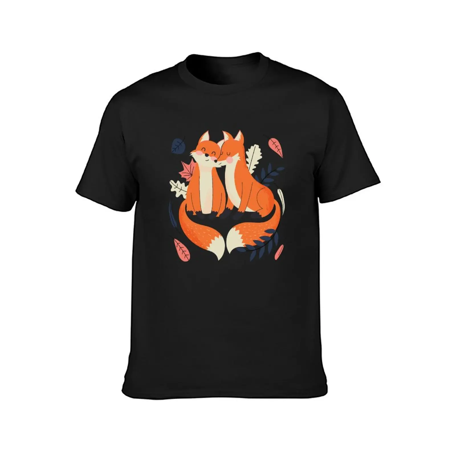 love foxes T-Shirt animal prinfor boys plus size tops korean fashion oversized clothes for men