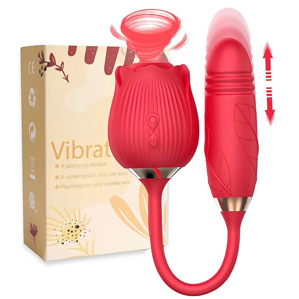 Sex Toys Rose Sucking Vibrator for Women Dildo Thrusting Vibrating Clit Sucker Nipple Clitoris Stimulation Female for Adults 18+