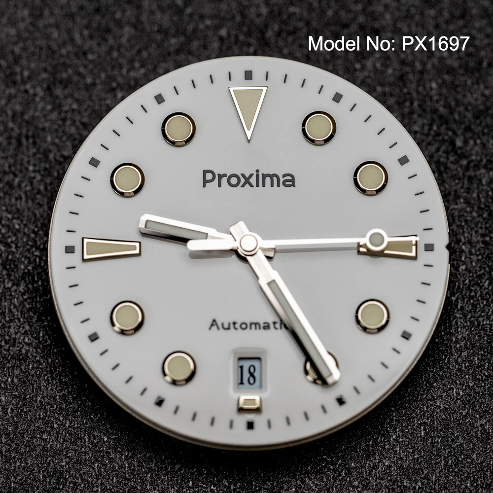 Imagem -03 - Proxima Px1697 39 mm Relógio Masculino Branco Esmalte Dial Bolha Safira Pt5000 Sw200 Relógios Mecânicos Automáticos Vintage 20bar Luminoso