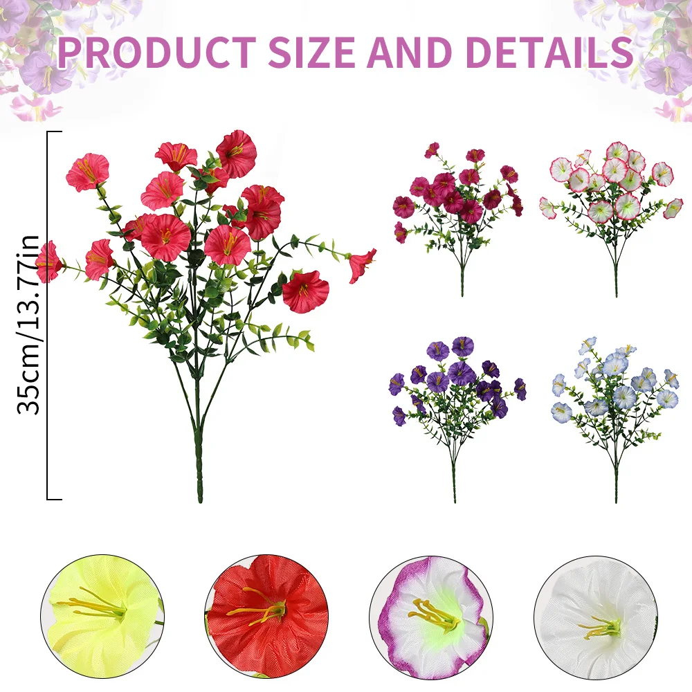1 Stück violetter künstlicher Blumenstrauß, 35 cm, künstliche Blumen für Zuhause, Raumdekoration, Hochzeit, Brautdekoration, Tafelaufsatz, Vasenornament – Detail 9