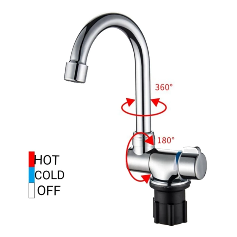 Copper Faucet High-End Folding Faucet Water Tap 360 Degree Cold Hot Water Faucet For Marine Boat Yacht