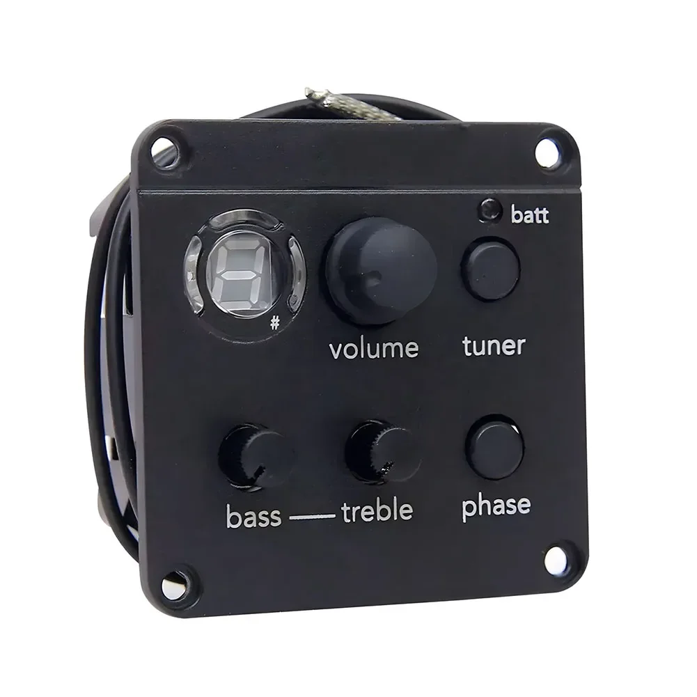 Black Pickup System Acoustic Guitar Preamp Acoustic Guitar Pickup Low Battery Indicator Optimize Your Sound Sleek Design