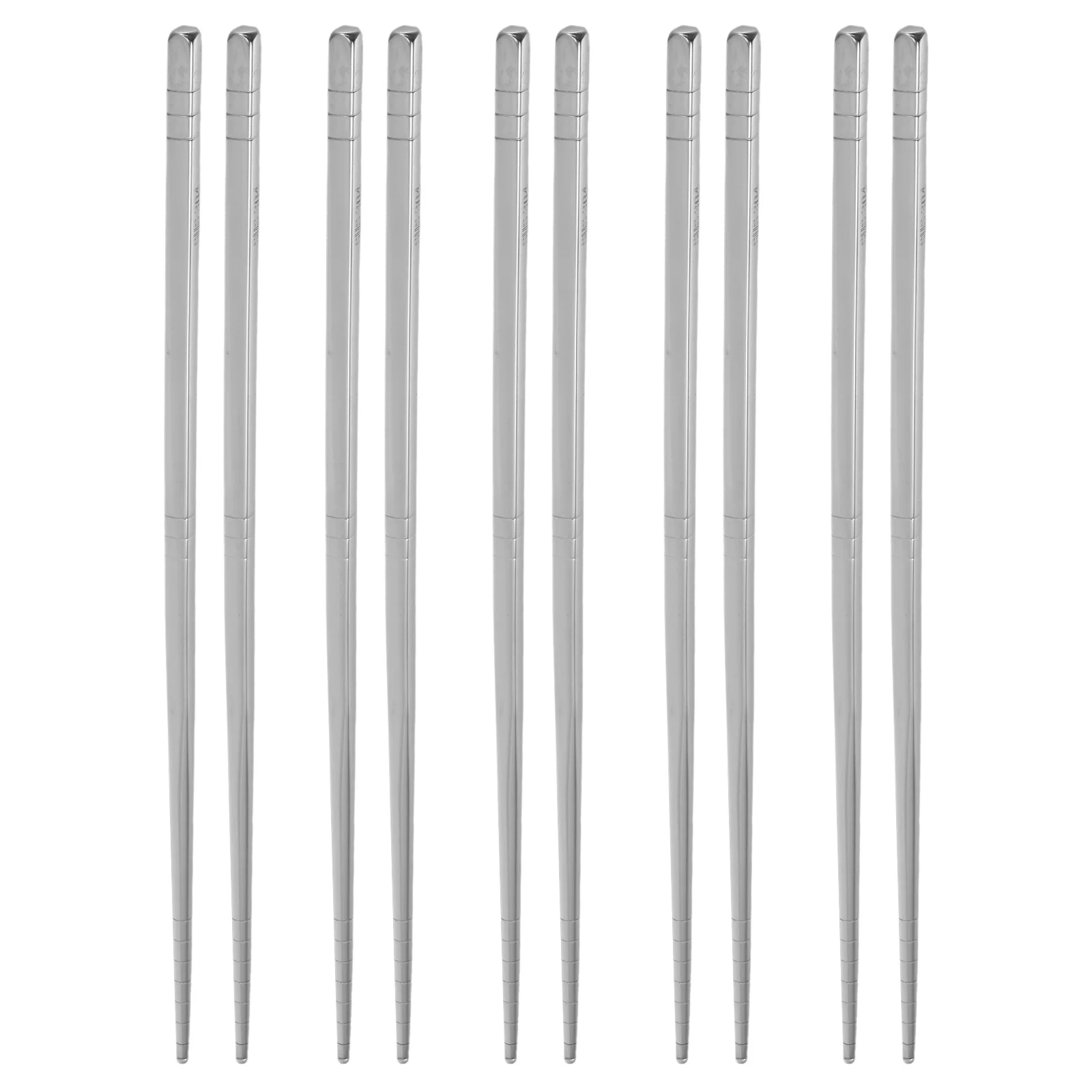 

5pcs Stainless Steel Chopsticks Reusable Metal Non-Slip Heat Resistant For Sushi Noodles Cooking Camping Travel Dishwasher Safe