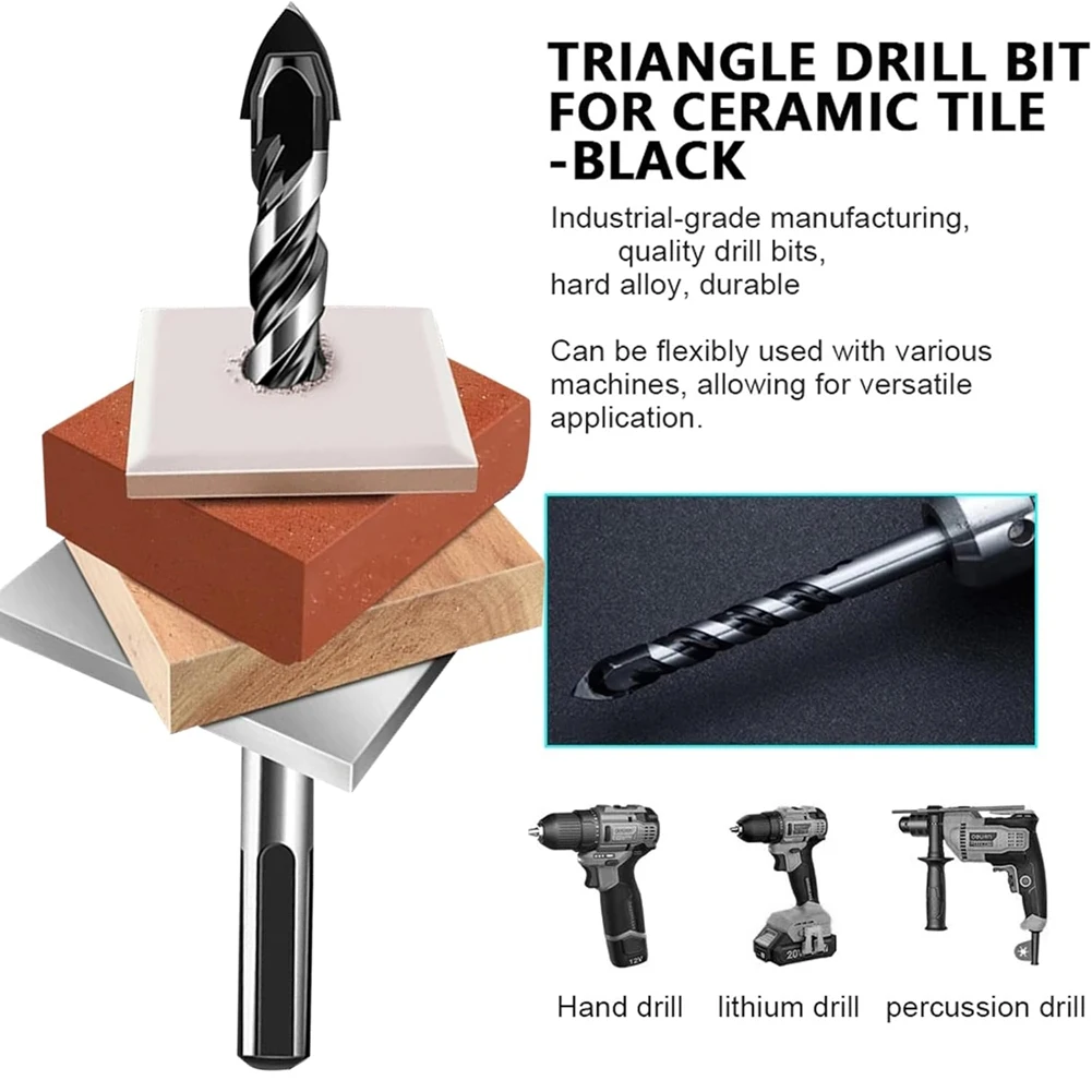 ABLJ Masonry Drill Bit Set For Glass/Tile/Plastic/Wood/Concrete/Cement/Metal, Professional Carbide Drill Bits,Set (1/8-1/2In)
