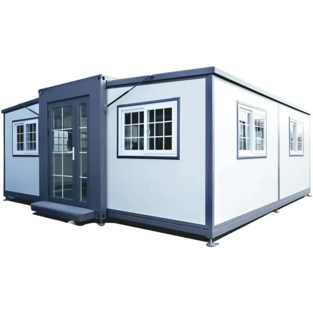 Portable Prefabricated Tiny Home 13x20ft, Mobile Expandable Plastic Prefab House for Hotel  Booth Office Guard House Sheds