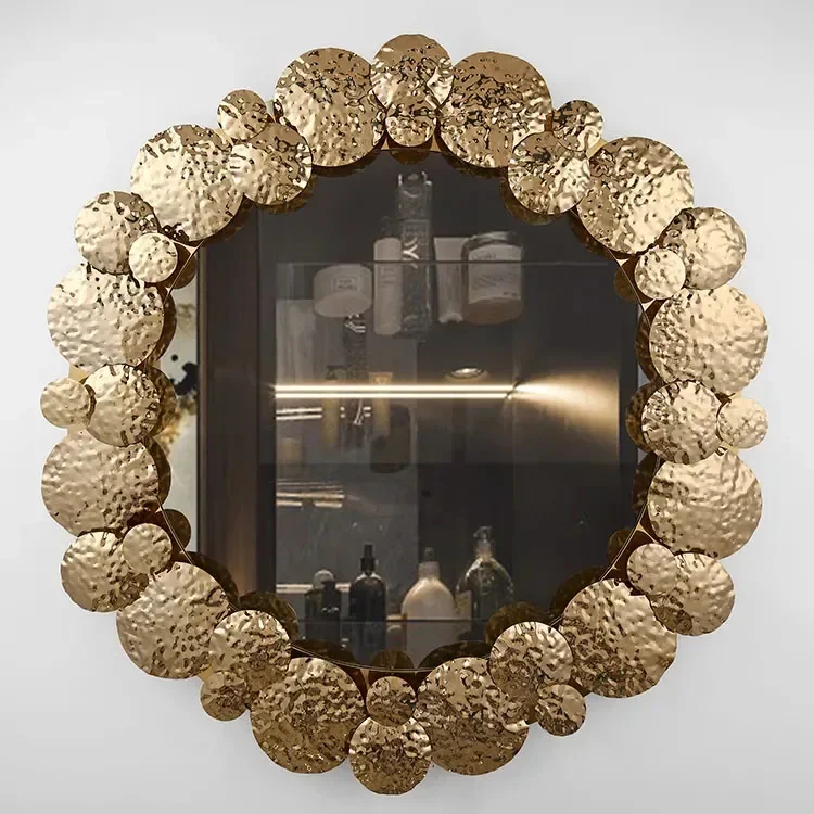 

z 100CM Retro Metal Luxury Wall Mirror Creative Glass Design for Sofa Decoration Hot Sale selling Home Use for Bathroom