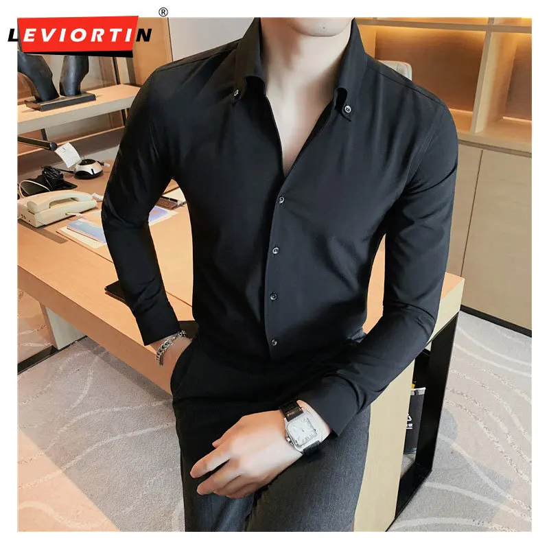 

Plus Size 3XL-M Summer Solid Short Sleeve Business Shirts For Men Clothing 2024 Slim Fit Casual Prom Tuxedo Formal Wear Blouses